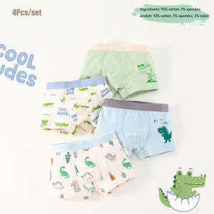 Xuderong 4Pcs/set Boys Cotton Boxers Kids Breathable Underwear Children Boys Briefs Kids Knickers for 2-12 yrs