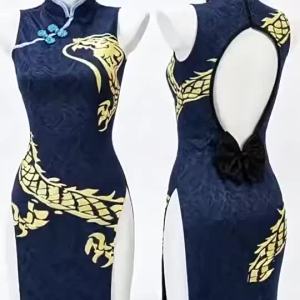 Azure Archives cos Blue Feisaki high-slit cheongsam suit cosplay Two-dimensional anime costumes
