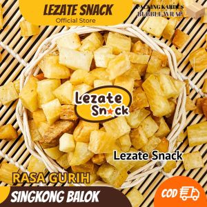 Singkong Balok 1KG Kiloan Murah / Kripik Singkong Kotak Dadu Asin Gurih Renyah Khas Padang Keripik Pohong LEZATE SNACK