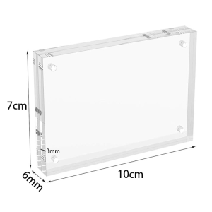 7*10mm Magnetic Acrylic Photo Frame Double-sided Clear Mini Picture Photo Display Stand Holder