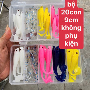 MỒI MỀM HORAI HỘP 20 CON 7CM VỚI 9CM KÈM LƯỠI KHÓA CHÌ CÂU LURE CÂU LÓC SUỐI CÁ ĂN TẠP