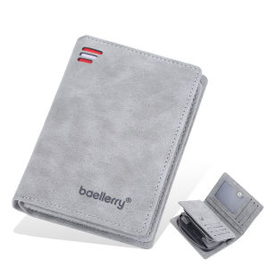 Baellerry Bifold Wallet D3241 Dompet Uang Tebal Lipat Zipper Muat Banyak Bahan Sintetis Lembut