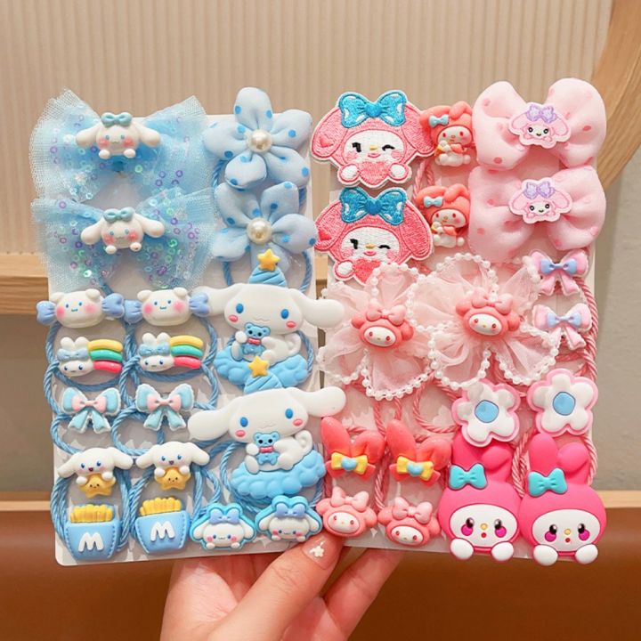 5PCS/ set of girls' Macaron color hair band suitable for bun head ponytail colored rubber band girls hair tie