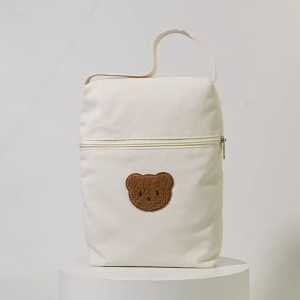 Baby Product Storage Bag with Cartoon Bear Designing Canvas Organiser Case Pouch for Travel Mom & Daily