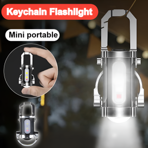 Mini Flashlight Powerful LED Flashlight Rechargeable Zoom Torch Light Keychain Flash Light Portable Waterproof Torchlight Outdoor Emergency Light 手电筒