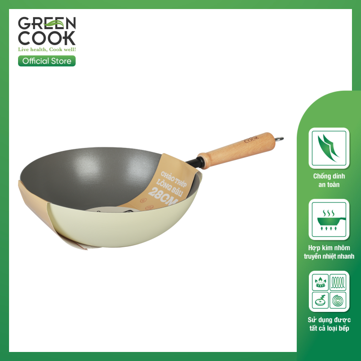 Chảo Thép Sâu Chống Dính 28 cm Green cook GCW257-28IH - Hàng Chính Hãng ...