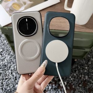 Shockproof Leather Wireless Charging Magnetic Case For Honor Magic 7 Pro Anti-Scratch Slim Matte Hard Back Phone Cover Funda