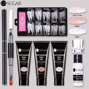 UR SUGAR Acrylic Quick Building Extension Gel Kit Nail Art Clear Pink Camouflage Hard Jelly Soak Off Building Nail UV Gel