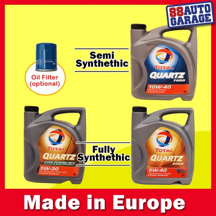 Total Fully Synthetic 5W30 / 5W40, Semi Synthetic 10W40 with optional ...