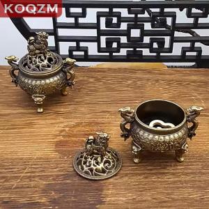 [COD] KOQZM KITCHEN Vintage Alloy Incense Burner Stick Holder Three Legged Hollow Out Mini Sandalwood Incense Burner Tea Ceremony Home Decoration