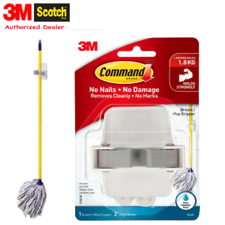 3M Command Broom / Mop Gripper holds 1.8kg per gripper 17007B Lazada
