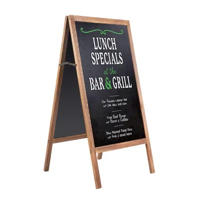 UNHO เขียนได้สองด้าน กระดานดำ Wooden Chalkboard กระดานดำแม่เหล็ก ป้ายเมนู ป้ายบอร์ด(หากมีข้อบกพร่องสามารถติดต่อผู้ขายเพื่อส่งซ้ำได้)