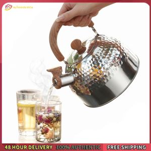 Winnereco Stainless Steel Whistling Kettles Teapot with Anti-hot Handle Hot Water Boiling Pots Whistling Tea Kettle for Tea Coffee Milk