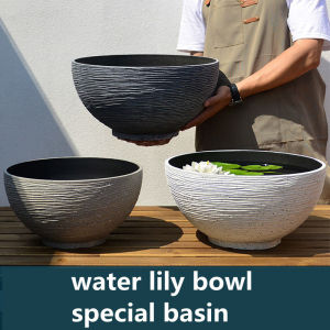 Bowl lotus basin with thick plastic flower POTS in the Nordic contracted copper grass leaf lotus pond lily without cylinder hole basin