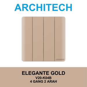 ARCHITECH Elegante Gold V20-K04B Sakelar/CETEKAN Lampu 4 Gang 2 Arah