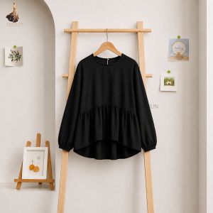 Angoeun - Sora Blouse Pakaian Atasan Blouse Wanita White Rayon