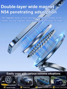 Magnetic Bracket Stable Navigation Bracket No Need for Floor Adhesive Triple Folding Ring Magnets