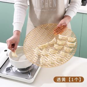 Dumpling Tray Cover Curtain Plastic Dumpling Tray Kitchen Household Grate Dumpling Curtain Round Simple Non-stick Cover Placemat