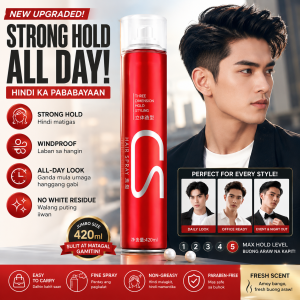 SBL 420ml Hair Spray Strong Hold Finishing Styling Fast-drying Hairspray Fresh Scent Safe for All Hair Types