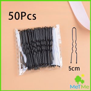 MetMe 50Pcs กิ๊บตัวยู U กิ๊บดำ ปลอดภัย กิ๊บพิธีการ เครื่องมือจัดแต่งทรงผม Hairpin
