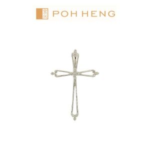 Poh Heng Jewellery 18K White Gold Cross Pendant