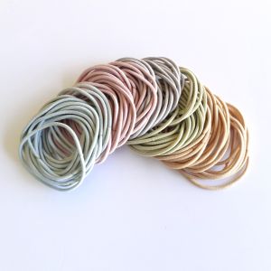100pcs / pack Hair elastic cloth band solid colour kids ponytail rubber band tie