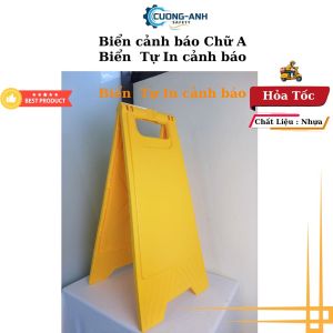Biển cảnh báo chữ A màu vàng chất liệu nhựa ABS biển cảnh báo xách tay đẽ di chuyển biển cảnh báo trơn trượt khu vực làm vệ sinh biển cảnh báo đang sửa chữa biển Phôi tự in Hàng chất lượng loại 1