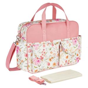 Watertight Baby Diaper Bag with Prams Straps Spacious Travel Bag Essential Travel Diaper Bag Large Capcity for Mom