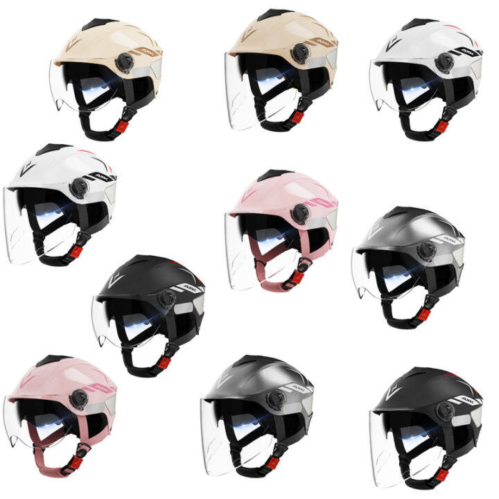 Motorcycle Open Face Helmet With Dual Lens, Sun Visor And Wind Shield ...