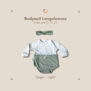 Mioubaby Bodysuit Longsleeves Free Headband Sage Light / kimono bayi / jumper bayi