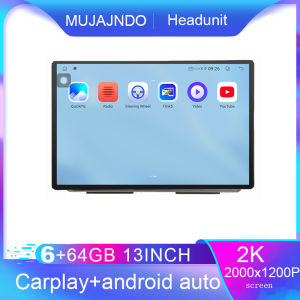MUJAJNDO 13inch 6+64GB for hyundai creta android15 2k qled screen voice command carplay android auto 2din car stereo android head unit support mirror link reverse view steering control gps navigation q13