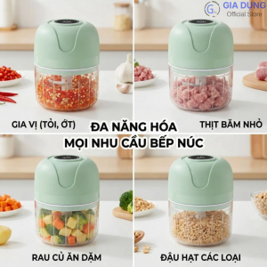 Máy Xay Tỏi Ớt Không Dây G01 Cầm Tay Mini Đa Năng Xay Hành Tỏi Gừng Ớt Nhanh Gọn Dễ Sử Dụng