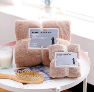 Goodluck 2in1 Towel Set High Quality Towel Gift Bath towel & Hand Towel Microfiber 70x140cm