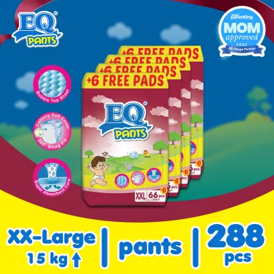 EQ Pants Mega Pack XXL (15kg up) - 66 pcs x 4 packs (264pcs) - Diaper Pants