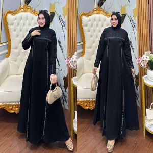ZIFA FASHION // COD // AZAHRA GAMIS HITAM TERBARU // ARABIAN GAMIS ROYAL TWICE AKSEN PAYET KEKINIAN // ABAYA HITAM TURKEY REKOMENDED UMROH HAJI ELEGAN // ABAYA GAMIS SIAP KIRIM // *AR