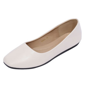 Chic New PU Leather Ballet Flats for Women - Classic Square Toe Casual/Occasional Slip-On Shoes 5018-1