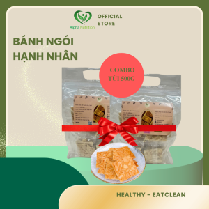 Combo 2 túi bánh ngói hạnh nhân Alpha nutrition 500g ăn kiêng giảm cân ăn vặt healthy eatclean
