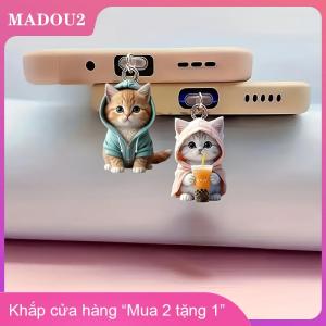 [COD] MADOU2 Dễ thương 2D Mèo điện thoại chống bụi cap phí cổng cắm cho iPhone loại C bụi bảo vệ Stopper accessorie