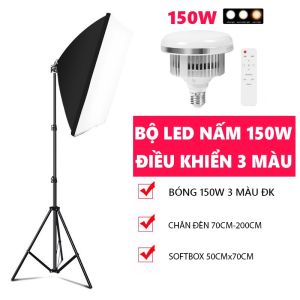 Bộ đèn studio chụp ảnh Đèn bổ sung phòng phát sóng trực tiếp Cao 2m Softbox 50x70 Bộ LED 3 màu - Phụ kiện Vật liệu hộp ánh sáng phản chiếu hạt vải Điện áp đầu vào: 110-220v