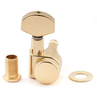 Musiclily Pro 15:1 Ratio 2-Pin Full Sealed Locking Machine Head Tuner Tuning Peg Key with Hex Button for SQ Strat Tele Style Electric Guitar