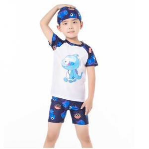【Ready】1-10 Tahun Baju Renang Dengan Topi Kupluk Untuk Anak Laki-Laki Celana Pendek Kolam olahraga