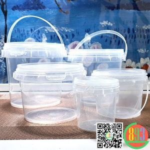 Set 10 Xô nhựa mini có quai và nắp đậy chất liệu nhựa PP an toàn đựng trà sữa hoa quả dầm sản phẩm nhiều kích thước nhỏ nhắn xinh xắn tiện lợi