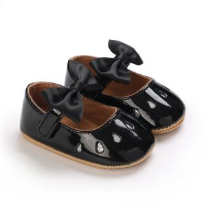 Baby Girl Mary Jane 0-18 Months Old Rubber Soled Baby Shoes Fashionable Bow Princess Shoes Anti Slip Walking Shoes Baby Shoes