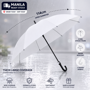 BIN LU Transparent Umbrella Clear Umbrella Payong 21 Inch Long Handle Umbrella for School Office Commute Daily Travel Rain Umbrella Crystal Clear Visibility Waterproof Durable Wind Resistant Manila Stock