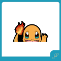 Charmander ANIME PEEKER Waterproof Vinyl Sticker for Motorcycle, Laptop, PC, Tumbler, Guitar, Journal. 