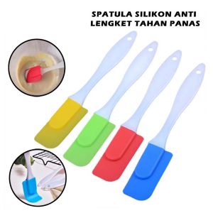 Spatula silikon Alat Aduk Adonan Silikon Kue Mentega Cabai Cabe Anti Lengket Food Grade Elastis Tahan Panas Oles Cake Silikon -REX-MART (BAYAR DITEMPAT/COD)