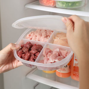 4 Grids Refrigerator Food Organizer Food Fresh Keeping Storage Box Tupperware Bekas Simpan Peti Sejuk [iMall]