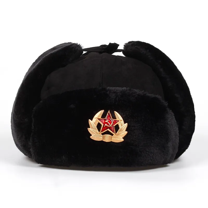 New Russia Ushanka Bomber Hats Pilot Trapper Aviator Cap Winter