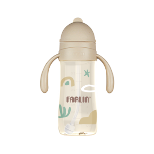 Farlin Bình nước PPSU 360 độ có van chống sặc và tay cầm cho bé tập uống nước 270ml (nắp trượt)