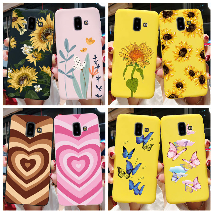 Cover For Samsung Galaxy J6 Plus J6+ SM-J610F Case Soft Slim Cute Sunflower Casing For Samsung J6 Plus
